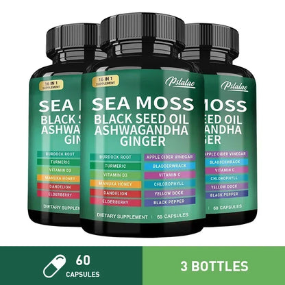 Sea Moss Supplement - Supports Thyroid Health, Anti-aging, Antioxidant, Improve Immunity, Detox, Beauty Health - AMULET RING STORE