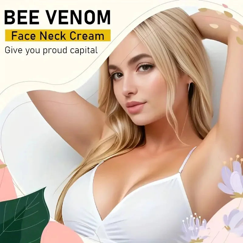 Bee venom Neck cream Moisturizing Sagging Improvement Reduce Fine Lines Damaged Skin Repair Facial Cream Nourishing Skin Care - AMULET RING STORE