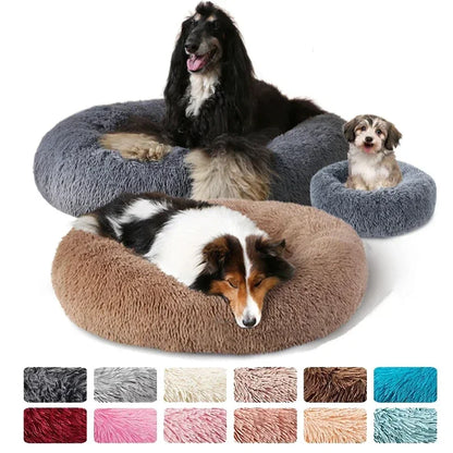 Round Cat Beds House Soft Long Plush Best Pet Dog Bed For Dogs Basket Pet Products Cushion Cat Bed Cat Mat Animals Sleeping Sofa - AMULET RING STORE