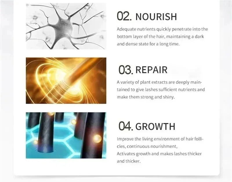 Fast Eyebrow Growth Serum Eyelash Hair Growth Anti Hairs Loss Product Prevent Baldness Fuller Thicker Lengthening Eyebrow Makeup - AMULET RING STORE