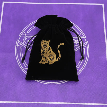Tarot Card Bag Composite Fleece Drawstring Storage Bag Tarots Storage Bag Dice Bag Rune Jewelry Pouch Christmas Party Gift Pouch - AMULET RING STORE