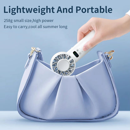 Large capacity handheld fan 5200 mAh High speed refrigeration handheld fan 100 speed outdoor mini fan USB charging portable fan