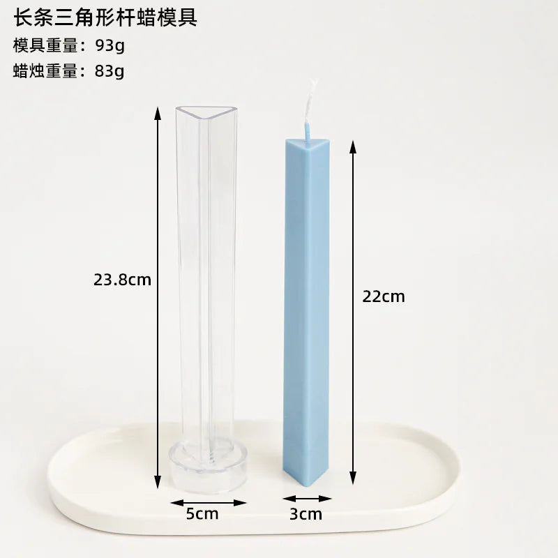 Striped Column Candle Mold Triangle Rectangle Pillar Plastic Mold DIY Candle Making Kit Forms Mold For Home Decoration - AMULET RING STORE