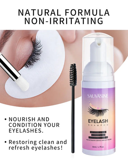 5/10PCS 50ML Eyelash Extension Shampoo Foam Mousse Kit Fast Makeup Glue Removal Foam Set Deeply Cleaning With Brush For Women - AMULET RING STORE