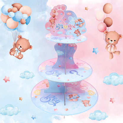 Cake Display Stand Jungle Mermaid Birthday Party Decorations Kids Dessert Holder Cake Tray Butterfly Baby Shower Cupcake Support - AMULET RING STORE