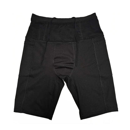 Marathon Compression Shorts with Waistband Pocket Men Women Quick Dry Nylon Workout Tights for Cycling Running Training