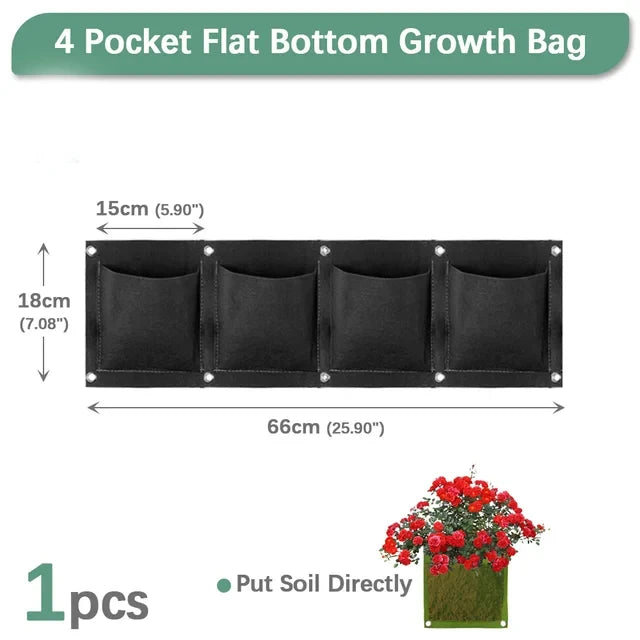 NEW Wall Hanging Pockets Planting Bags Flower Pot Home Garden Grow Bag Garden Planter Vertical Suculentas Plant Pot Home Decor - AMULET RING STORE