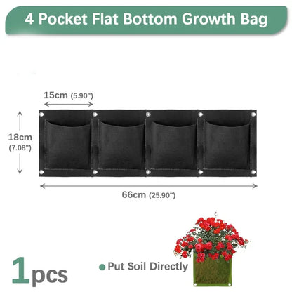 NEW Wall Hanging Pockets Planting Bags Flower Pot Home Garden Grow Bag Garden Planter Vertical Suculentas Plant Pot Home Decor - AMULET RING STORE