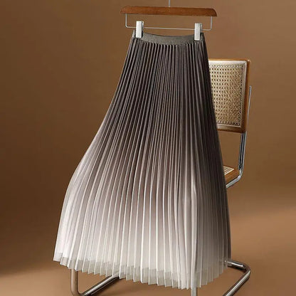 2023 Summer Tulle Mesh Gradient Skirt High-end High Waist Long Skirt Elegant Evening Party Sexy A-line Pleated Skirts Women Boho