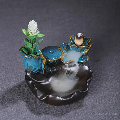 Backflow Incense Furnace, Aromatherapy Furnace, Hydroponic Cultivation of Green Plants, Home Religious Articles, Decor Line - AMULET RING STORE