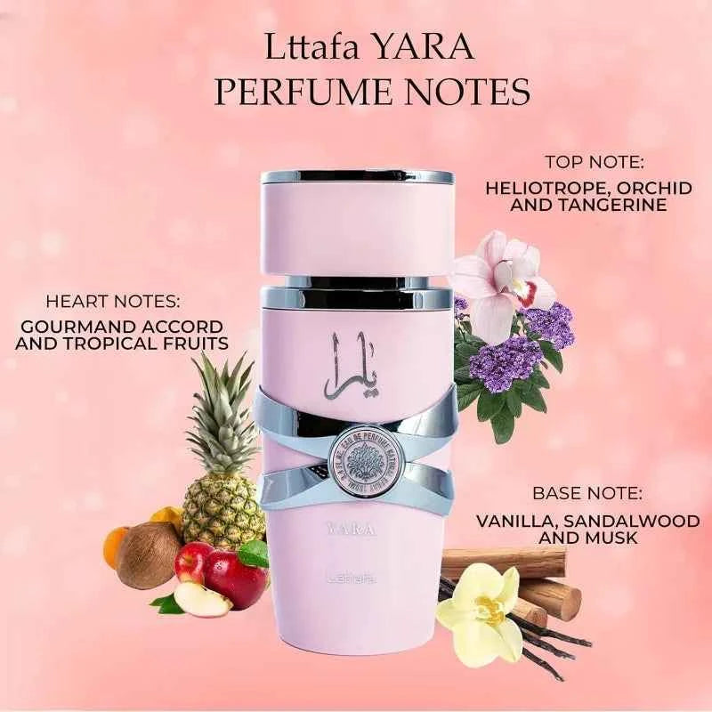 Lattafa Yara Eau de Parfum Spray for Women 100ml Original Arab Perfumes High Quality Lasting Floral Fragrance Pheromone Perfume