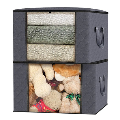 Foldable Under Bed Storage Containers with Clear Window Underbed Toy Organizers and Clothing Storage Bags Closet Storage Bins - AMULET RING STORE