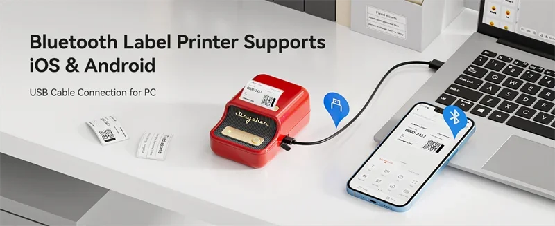 NIIMBOT B21/B1 Portable Thermal Printer 1500mAh Wireless Sticker Printer With Self-adhesive Labels For Barcode Clothing Jewelry