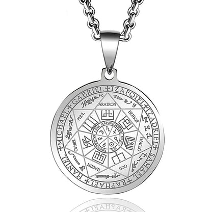 Seven Archangels Solomon Kabbalah Pendant Star of David Devil Eye Angel Seal Necklace