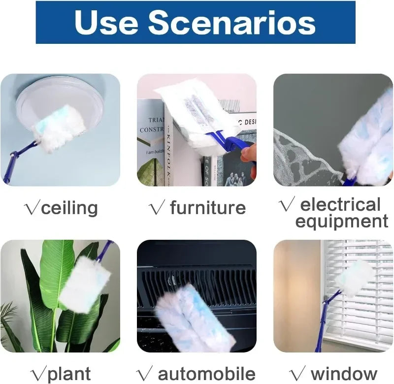 Bulk Duster Brush Disposable Duster with Replace Head Refills For Cleaning Home Office Blinds Car Surface Duster Cleaning Tool - AMULET RING STORE