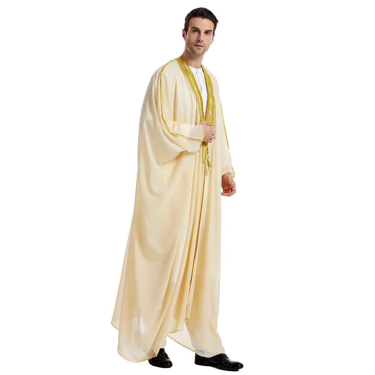 Eid Ramadan Islamic Clothing Men Kaftan Moroccan Kebaya Open Muslim Kimono Turkey Abaya East National Costume For Prayer Clothes