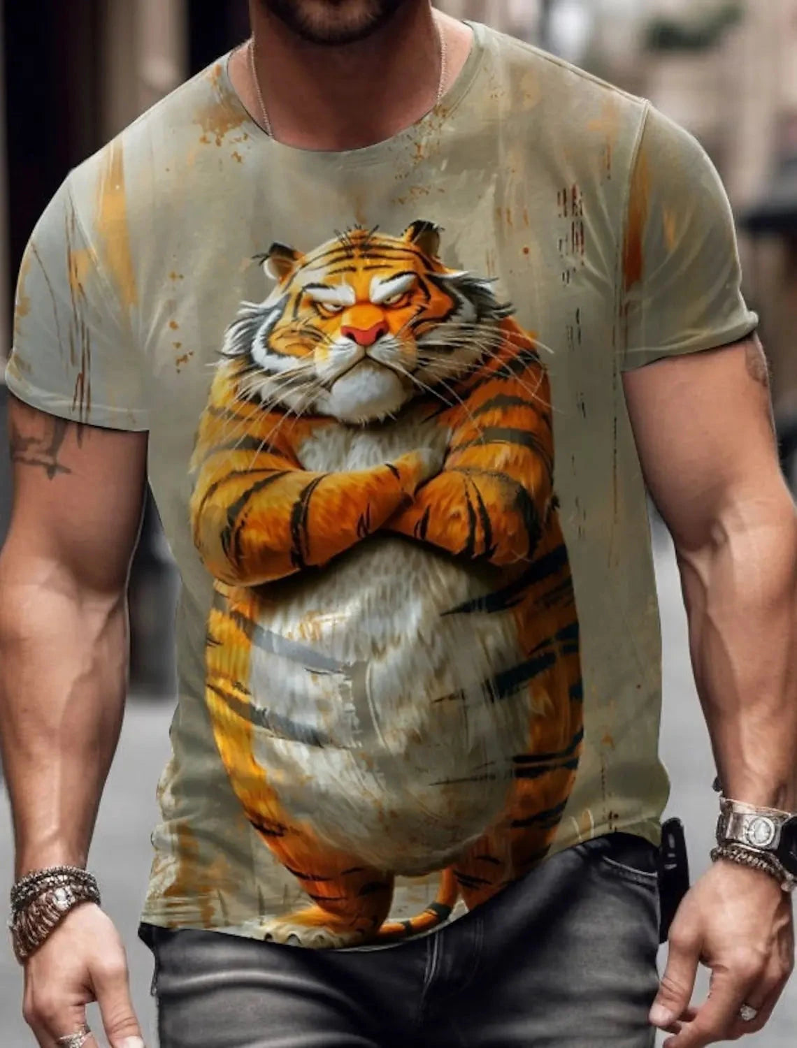 Men's Animal Funny T Shirt Short Sleeve T shirt 3D Print O-Neck Shirt Exaggerated Designer Party Summer Casual Clothing Apparel - AMULET RING STORE