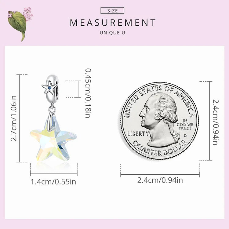 BISAER 925 Sterling Silver Charm Ocean Style Fish Dolphin Mermaid Shell Blue CZ Bead For Necklace&Bracelet DIY Fine Jewelry Gift - AMULET RING STORE