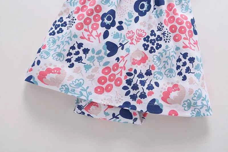 Infant Baby Girls Bodysuit Dress Cotton Floral Baby Girls Long-Sleeved Coat+Short SLeeve Dress 2Pieces Baby Girls Clothes sets