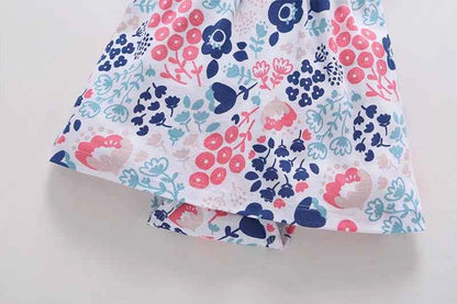 Infant Baby Girls Bodysuit Dress Cotton Floral Baby Girls Long-Sleeved Coat+Short SLeeve Dress 2Pieces Baby Girls Clothes sets