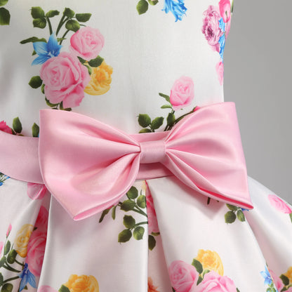 2025 New Girls' Dress Sleeveless Mesh Pommel Dress Lace Princess Dress Holiday Party Children's Dress Sold Well