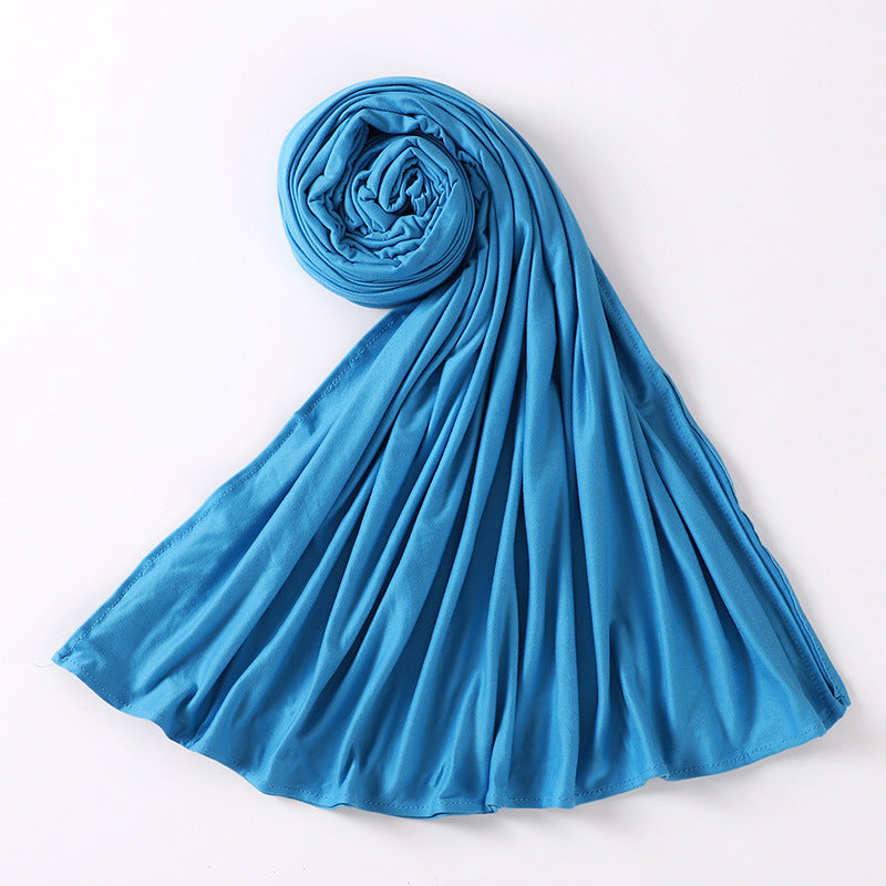 Newest Milk Silk Jersey Hijabs for Women Soft Warm Muslim Woman Turban Hoofddoek Headscarf Good Stitch Stretch Jesey HIjab Scarf - AMULET RING STORE
