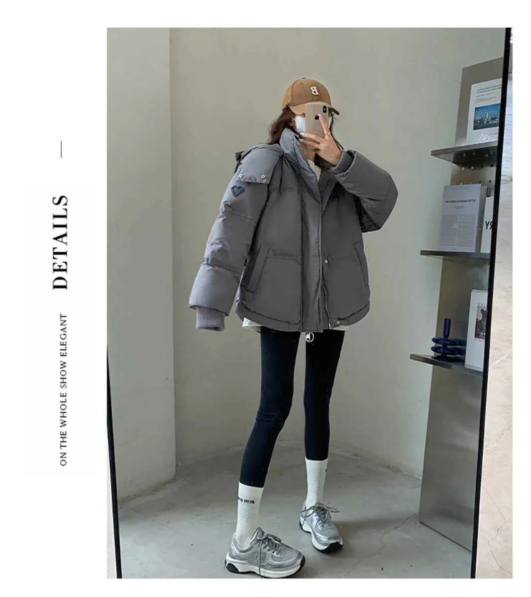 Women's Winter Warm Padded Jacket Coat 2025 New Down Cotton Hooded Solid Thick Parka Waterproof Puffy Korean Fashion Outdoor