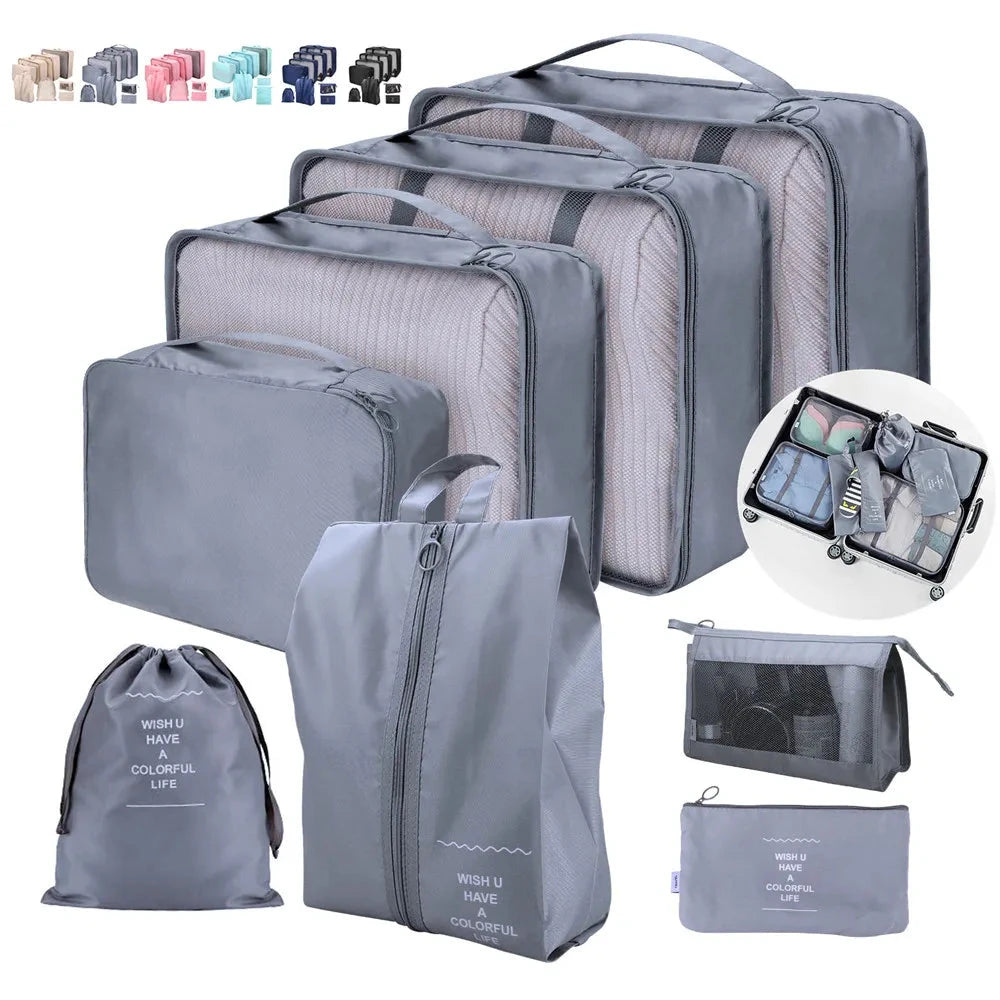 8/7/6 pieces Set Travel Organizer Storage Bags Suitcase Packing Set Storage Cases Portable Luggage Organizer Clothe Shoe Pouch - AMULET RING STORE