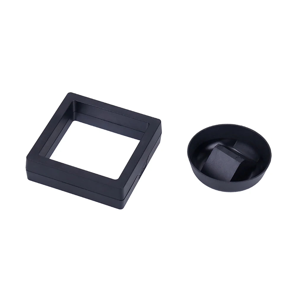 1PC Diamond Display Stand 7x7cm White Black Box Coin Collection Decoration Ring Earring Showing Holder Gemstone Storage Gift Box - AMULET RING STORE