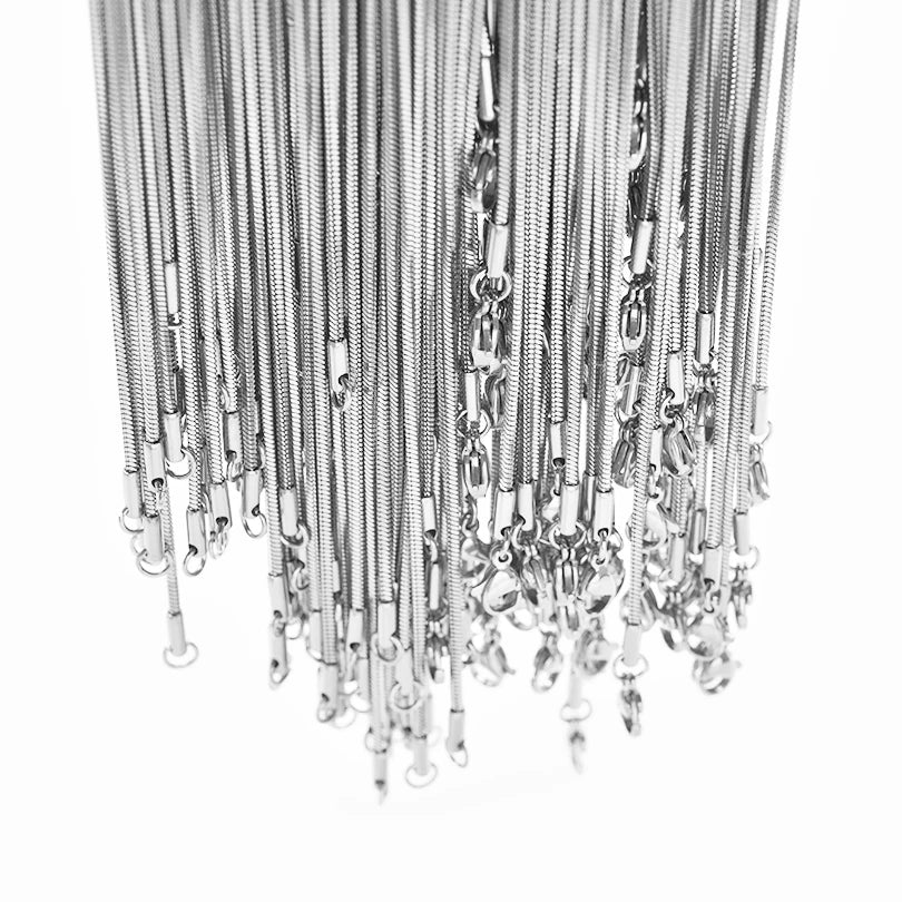 High Quality Vintage Stainless Steel Snake Chain For Women Men Accessories 45/50/60/70cm Long Necklace Jewelry Neck DIY Pendant - AMULET RING STORE