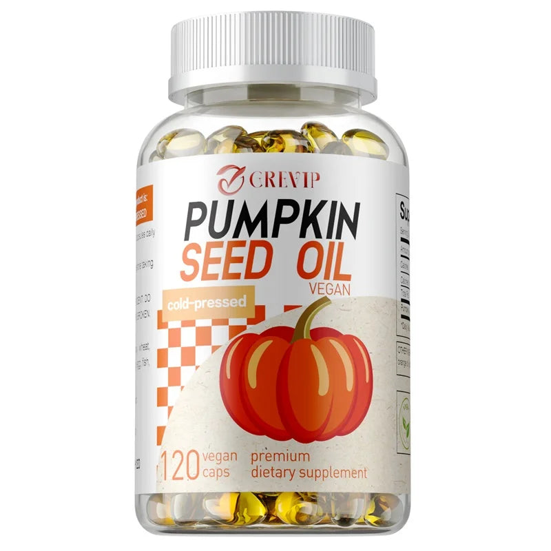 120 Capsules Pumpkin Seed Oil - Promotes Hair Growth, Hair Care, Supporting Prostate Health and Enhance Immunity System