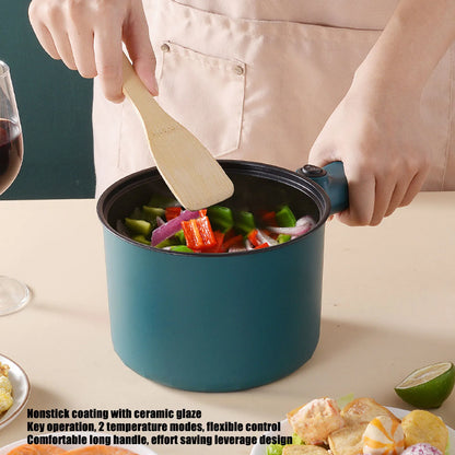 Electric Cooking Pot Electric Hot Pot Long Handle Multi Function Nonstick Coating 1.8L Capacity for Home - AMULET RING STORE