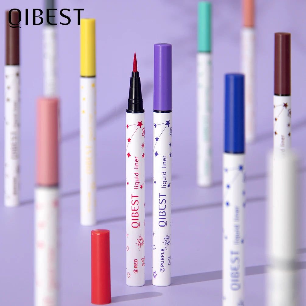 QIBEST High Pigment Eyeliner Pencil Waterproof Smudgeproof Makeup Eye Liner Liquid Black Eyeliner Quick Drying Eyes Cosmetics - AMULET RING STORE