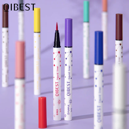 QIBEST High Pigment Eyeliner Pencil Waterproof Smudgeproof Makeup Eye Liner Liquid Black Eyeliner Quick Drying Eyes Cosmetics - AMULET RING STORE