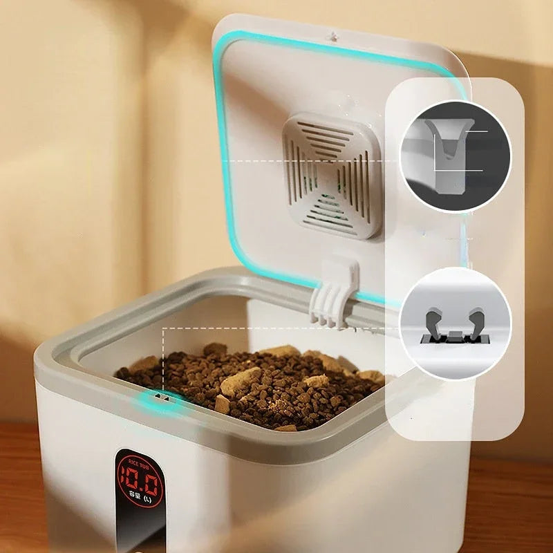 Pet Dog Food Storage Container Dry Cat Food Bucket Dog Food Box with Lid Insect Proof Moisture Proof Rice Box Grain Sealed Jar - AMULET RING STORE