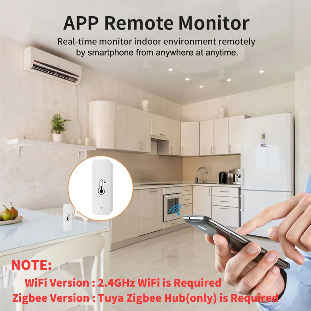 Tuya Zigbee/WiFi Temperature And Humidity Sensor Indoor Smart Home Smart Life Work With Alexa Google Assistant voice control - AMULET RING STORE