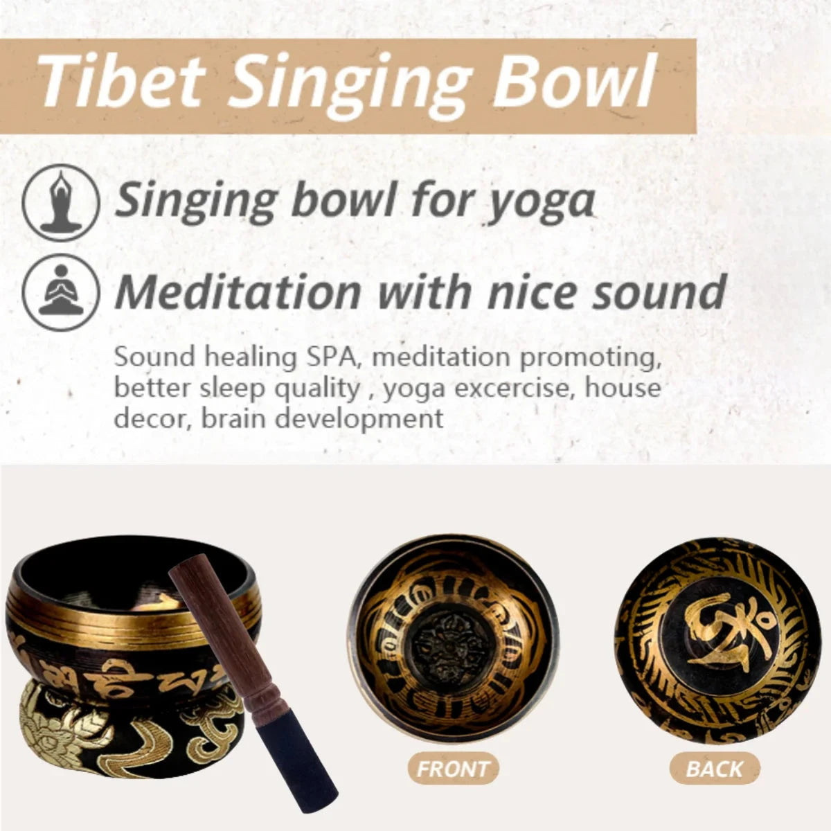 Tibetan Singing Bowl Set Lotus Unique Gift Helpful for Meditation Yoga Relaxation Chakra Healing Prayer and Mindfulness - AMULET RING STORE