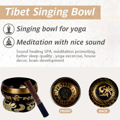 Tibetan Singing Bowl Set Lotus Unique Gift Helpful for Meditation Yoga Relaxation Chakra Healing Prayer and Mindfulness - AMULET RING STORE