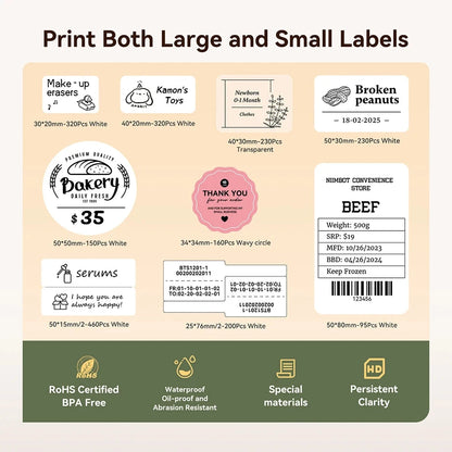 NIIMBOT B21/B1 Portable Thermal Printer 1500mAh Wireless Sticker Printer With Self-adhesive Labels For Barcode Clothing Jewelry