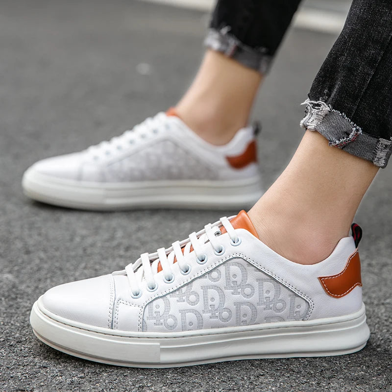 Leisure Shoes 2025 New Wear-resistant Fashion Shoes Anti-slip Anti-odor Leather Sports Thick Soles All Match Street Men's Shoes - AMULET RING STORE