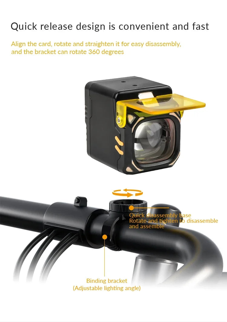 New Multifunctional Q05 MTB Bike Light Rechargeable Waterproof Remote Control White Red Blue LED Outdoor Cycling Birthday Gift - AMULET RING STORE