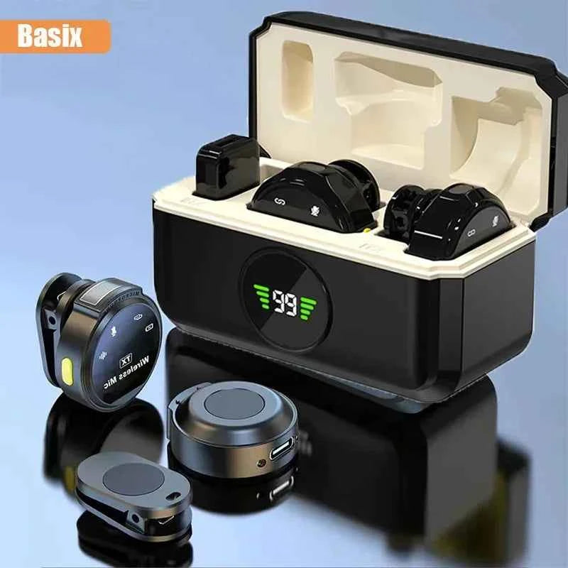 Basix Wireless Lavalier Lapel Microphone for iPhone iPad Android Outdoor live streaming Recording Interview with Magnetic Clip