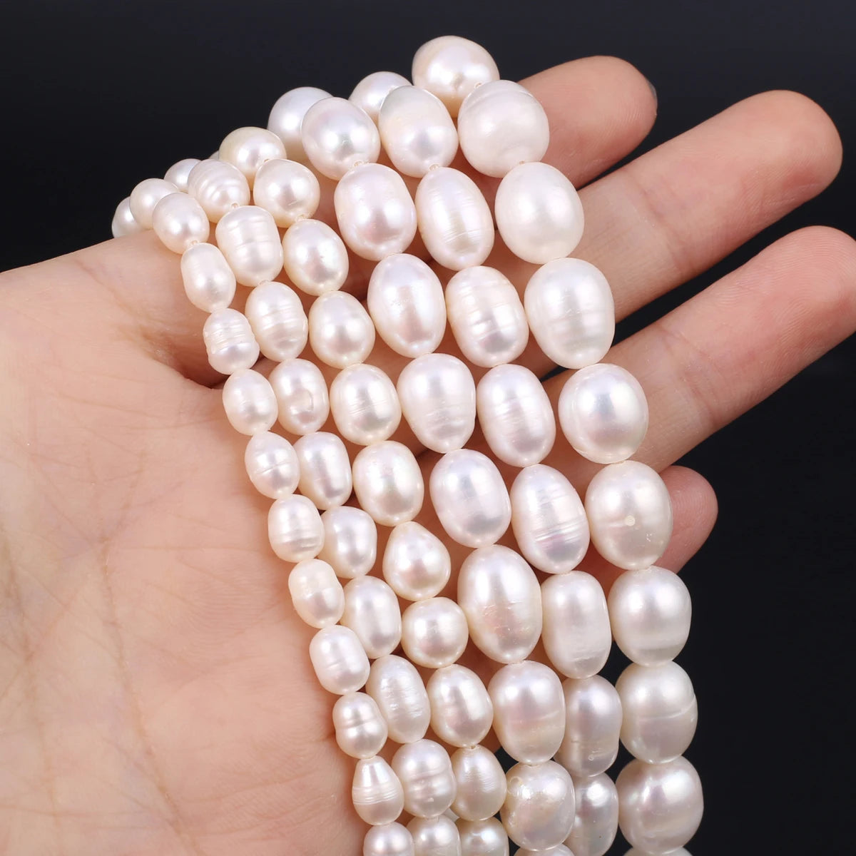 Natural Freshwater Pearl Beads Rice Round Shape Isolation Loose Beaded for Jewelry Making DIY Bracelet Necklace Accessories Gift - AMULET RING STORE