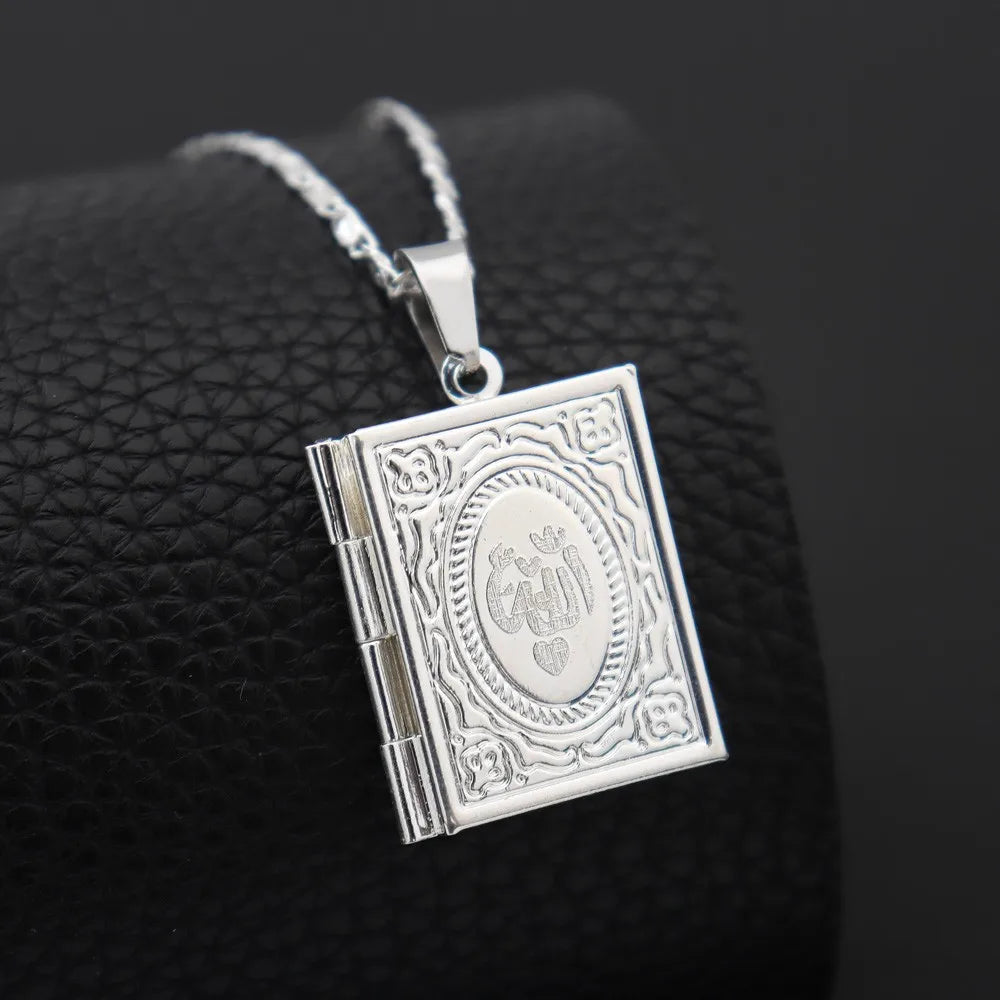 Piece of Islamic Allah Quran Photo Frame Men's and Women's Pendant Necklace AMULET RING STORE