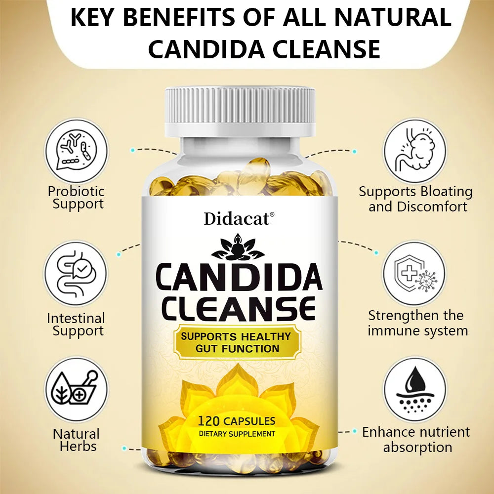 Candida Cleanse-Contains Natural Herbs and Probiotics To Support Healthy Bowel Function and Immune Health,Suitable for Unisex - AMULET RING STORE