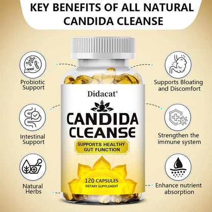 Candida Cleanse-Contains Natural Herbs and Probiotics To Support Healthy Bowel Function and Immune Health,Suitable for Unisex - AMULET RING STORE