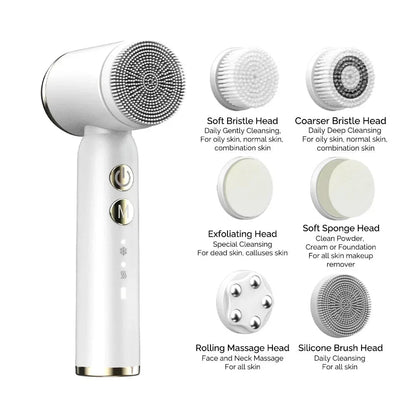 6 In 1 Electric Cleansing Brush Sonic Rotating Cleansing Brush Facial Clean and Remove Acne Pore Skin Rejuvenation Beauty Care
