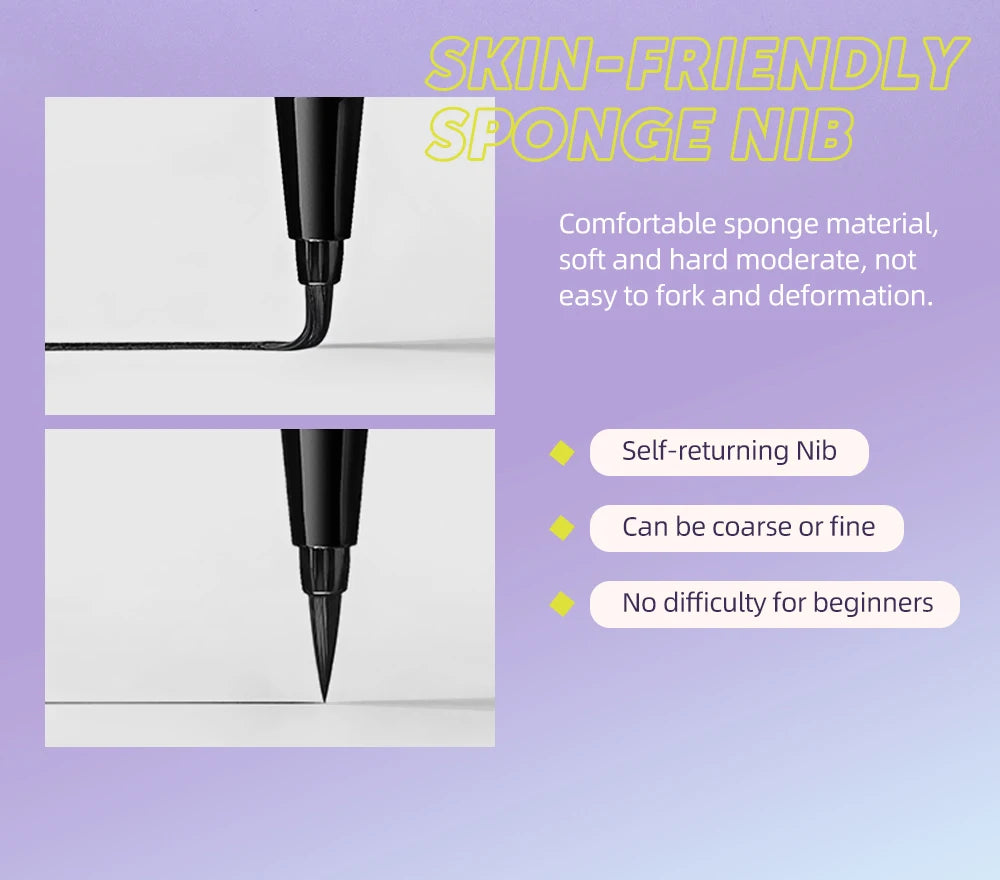 QIBEST High Pigment Eyeliner Pencil Waterproof Smudgeproof Makeup Eye Liner Liquid Black Eyeliner Quick Drying Eyes Cosmetics - AMULET RING STORE