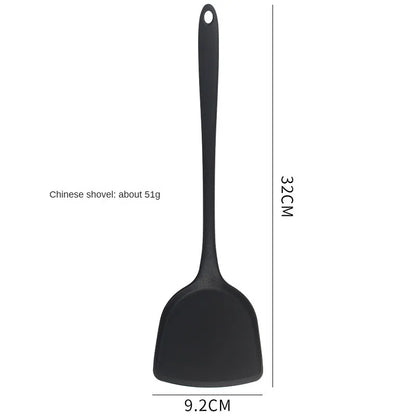 8ps Household black Silicone kitchenware 8-piece set of Chinese spaghetti spoon salad spaghetti spaghetti spaghetti，Rice spoon，