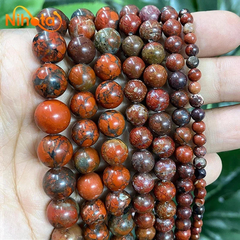 Natural Stone Beads Round Agates Turquoises Amazonite Quartz Lava Tiger Eye Beads